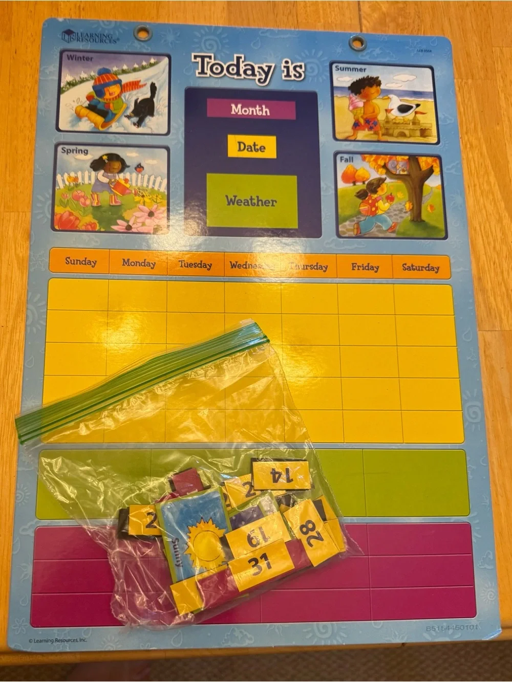 📅 Learning Resources Today Is Magnetic Calendar Weather & Seasons Homeschool